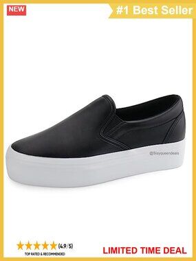JABASIC Women Slip-On Platform Loafers Memory Foam Comfort